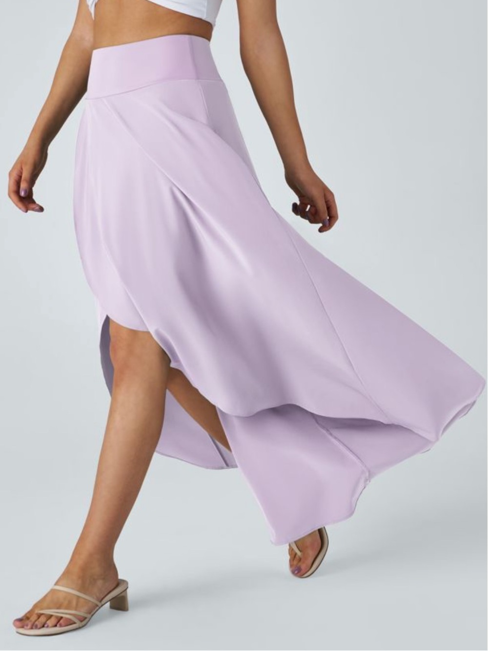 NWOT Halara Lavender Breezeful High Waisted High Low 2-in1 Maxi Skirt